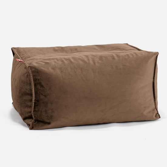 Pouf Repose Pied - Velours Espresso 01