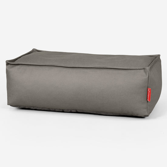 Gros Pouf Repose Pied - Cuir Végan Gris 01