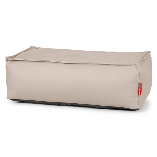 Gros Pouf Repose Pied - Cuir Végan Ivoire 01