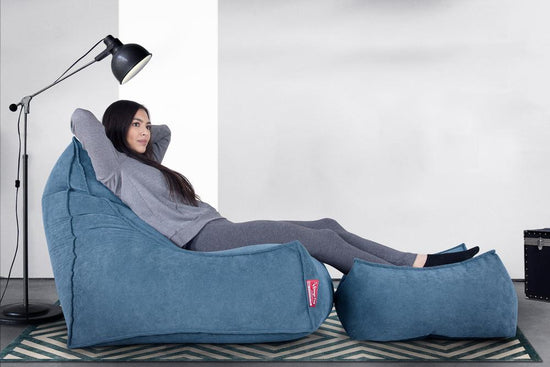 LOUNGE PUG, Gros Pouf Repose Pied, Gaufre Aegean