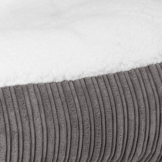 Lit pour Chien, Taille Moyenne - Sherpa & Côtelé Anthracite 03