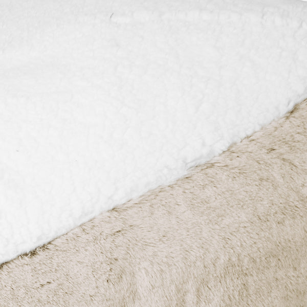 Lit pour Chien, Taille Moyenne - Fausse Fourrure Lapin Brun Doré Fabric Close-up Image