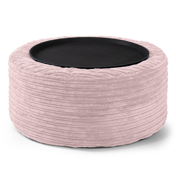Pouf Ottoman avec Plateau - Rose 01