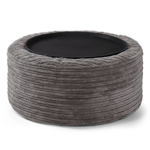 Pouf Ottoman avec Plateau - Anthracite 01
