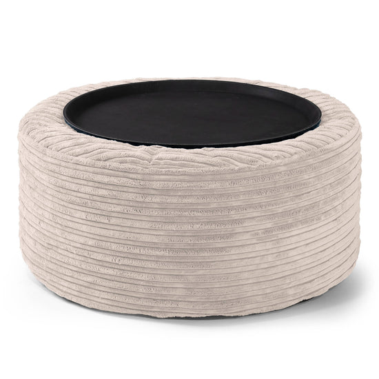 Pouf Ottoman avec Plateau - Ivoire 02