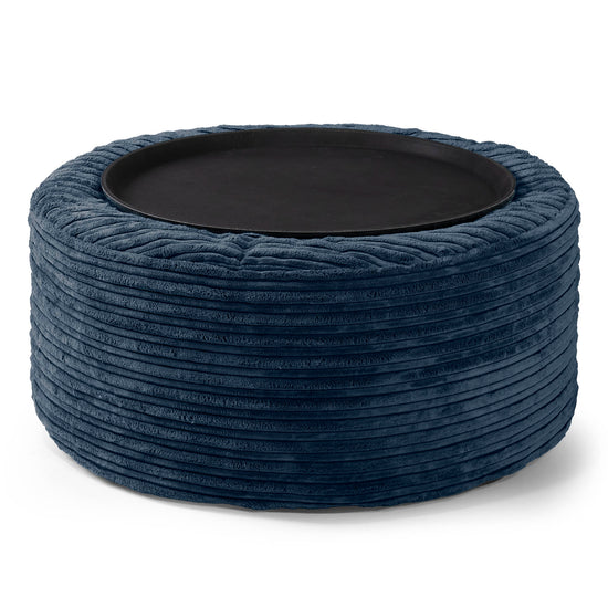 Pouf Ottoman avec Plateau - Bleu Marine 02