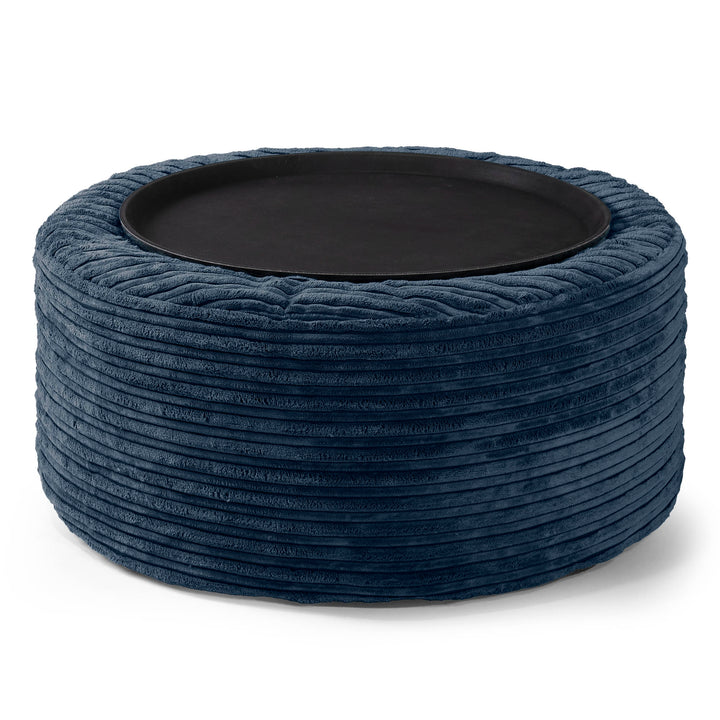Pouf Ottoman avec Plateau - Bleu Marine 02