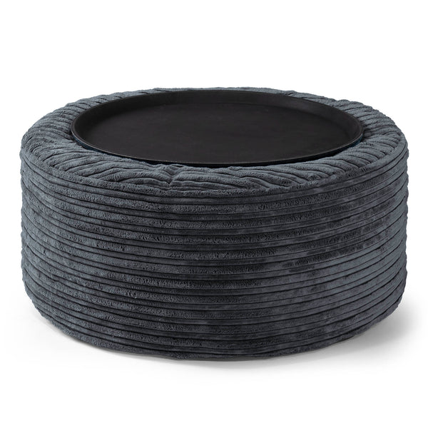 Pouf Ottoman avec Plateau - Noir 01