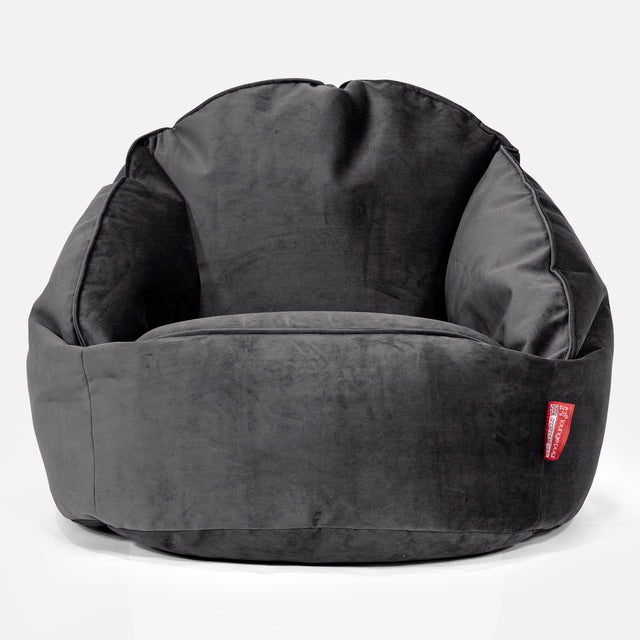 Pouf Chaise Bubble - Velours Anthracite 01