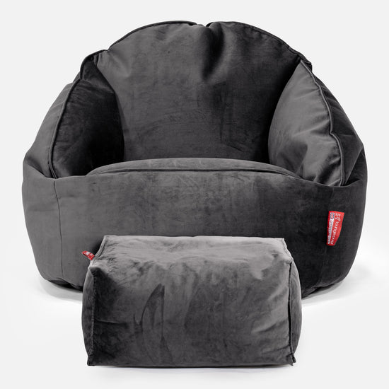 Pouf Chaise Bubble - Velours Anthracite 02