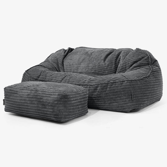 Le Canapé Pouf Géant Doudou - Côtelé Noir 02