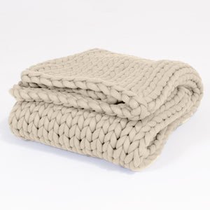 Couverture Lestée pour Adultes - Tricot épais Vison