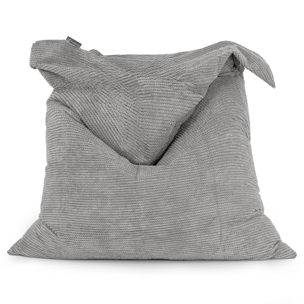 Pouf Fauteuil Design - Côtelé Gris Acier 01