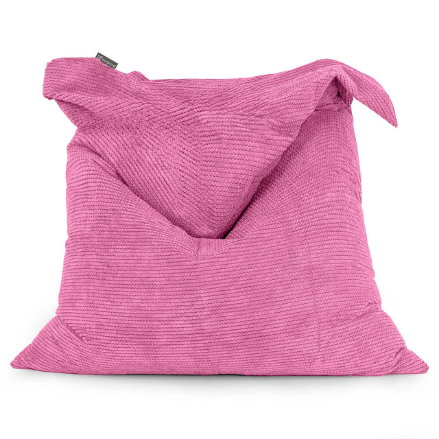Pouf Fauteuil Design - Côtelé Gris Acier 01