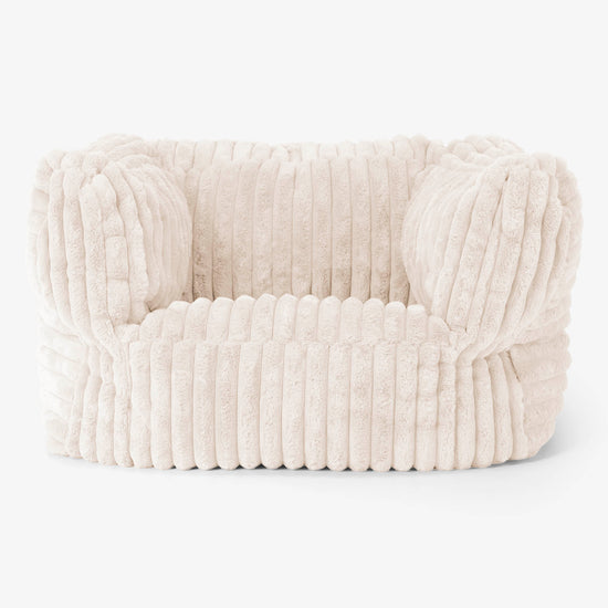 Albert Pouf Fauteuil Design - Velours Côtelé Ultra Pelucheux Crème 01