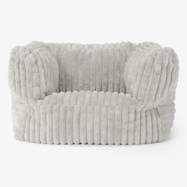 Albert Pouf Fauteuil Design - Velours Côtelé Ultra Pelucheux Vert Sauge 01