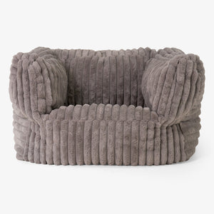 Albert Pouf Fauteuil Design - Velours Côtelé Ultra Pelucheux Vison