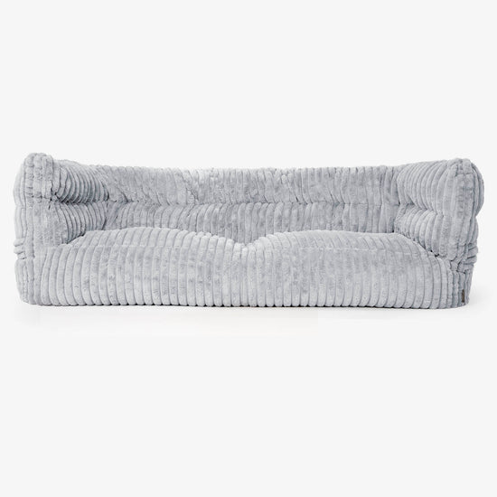 Canapé Pouf Albert 3 places 2.0 - Velours Côtelé Ultra Pelucheux Bleu Dragé 01