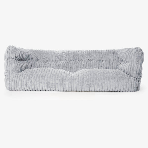 Canapé Pouf Albert 3 places 2.0 - Velours Côtelé Ultra Pelucheux Bleu Dragé 01