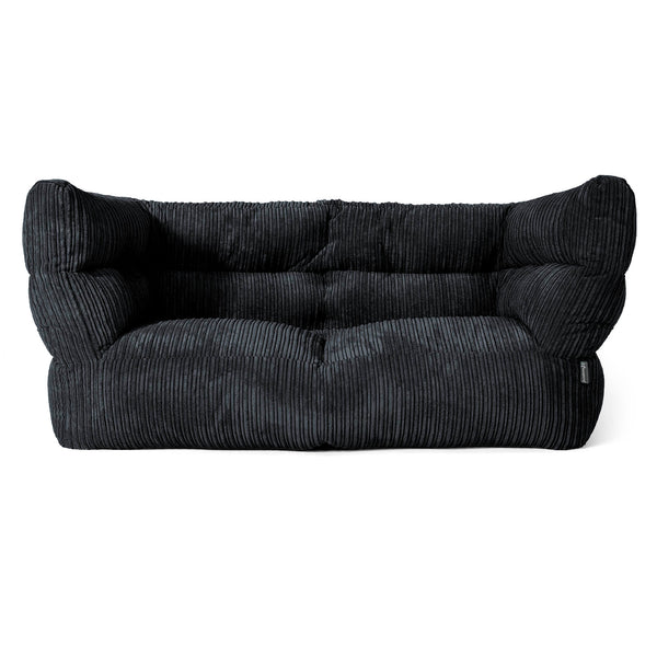 Canapé Pouf Louis 2 places - Côtelé Noir 01