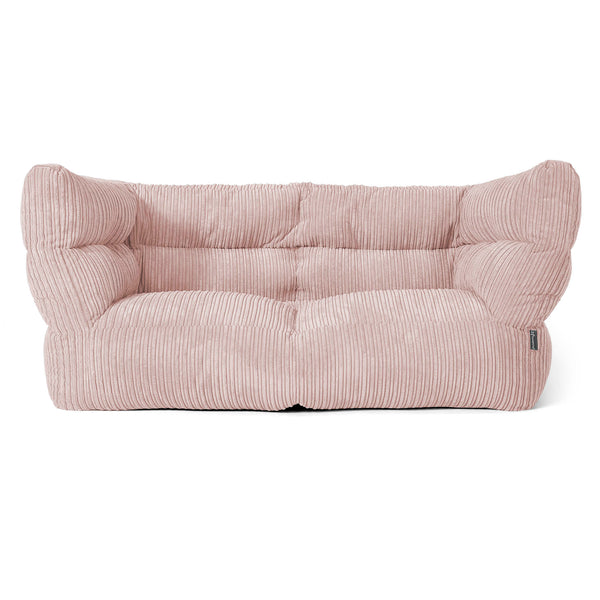 Canapé Pouf Louis 2 places - Côtelé Rose 01