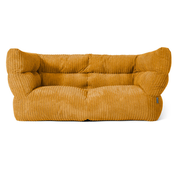 Canapé Pouf Louis 2 places - Côtelé Miel doré 01