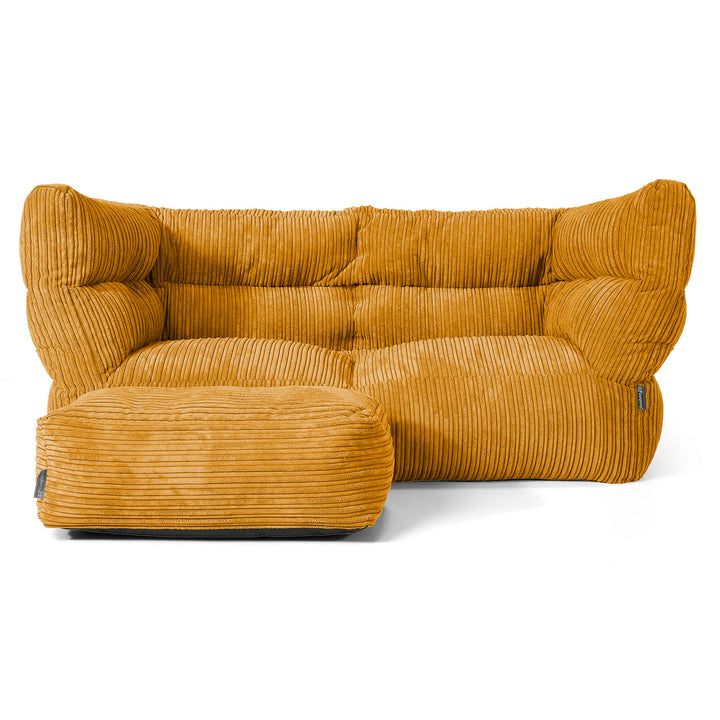 Canapé Pouf Louis 2 places - Côtelé Miel doré 02