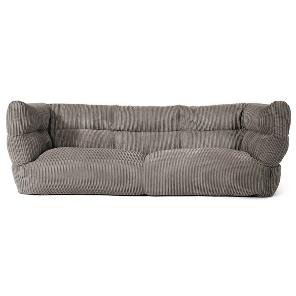 Canapé Pouf Louis 3 places - Côtelé Anthracite 01