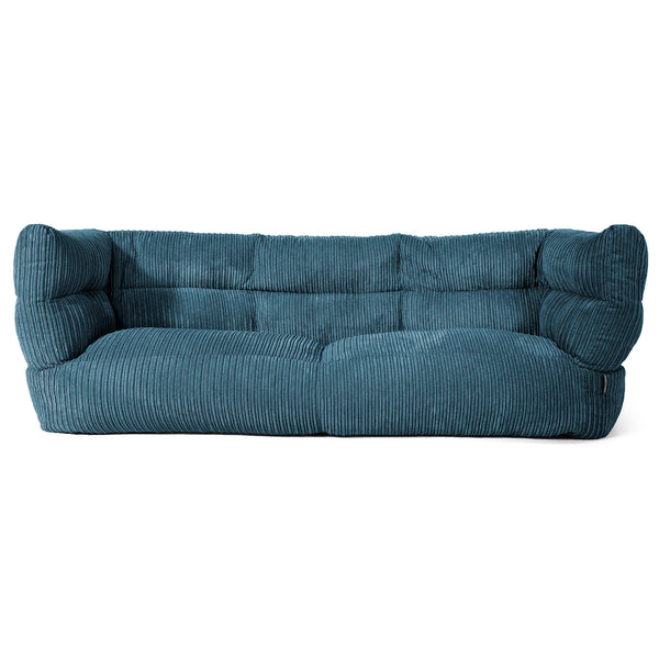Canapé Pouf Louis 3 places - Côtelé Bleu Marine 01