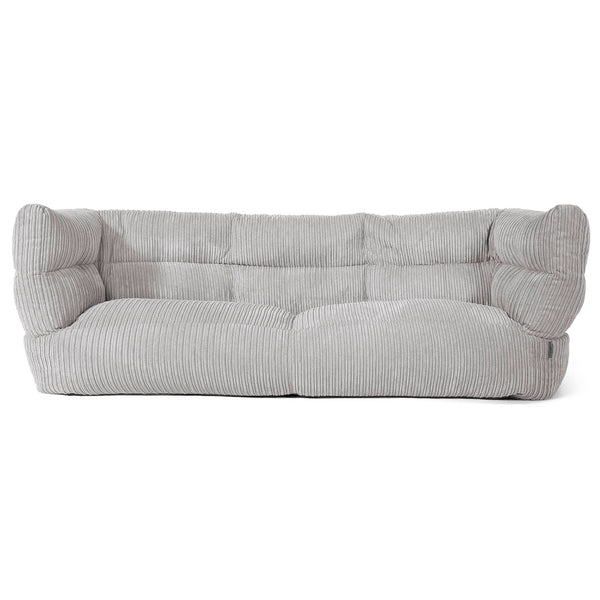 Canapé Pouf Louis 3 places - Côtelé Gris Argent 01