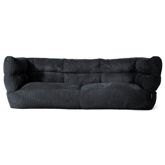 Canapé Pouf Louis 3 places - Côtelé Noir 01