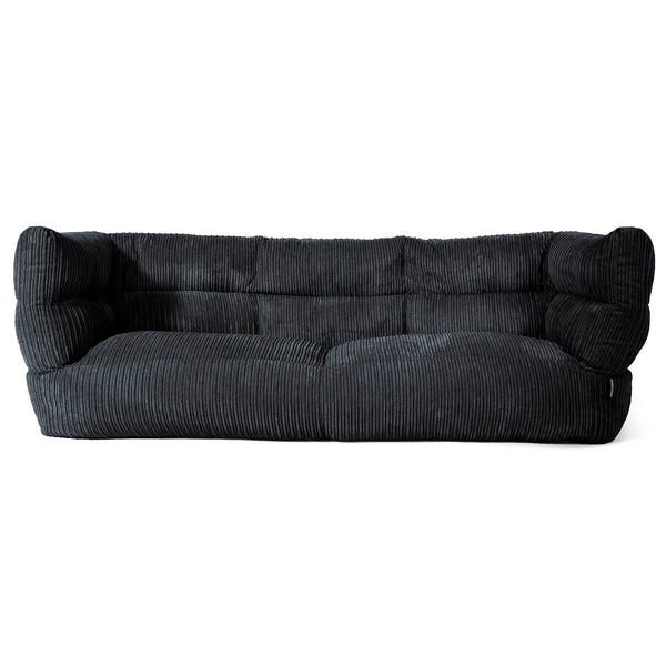 Canapé Pouf Louis 3 places - Côtelé Noir 01