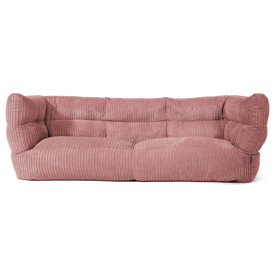 Canapé Pouf Louis 3 places - Côtelé Pêche 01