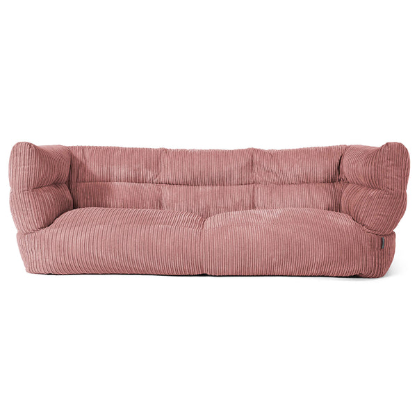 Canapé Pouf Louis 3 places - Côtelé Pêche 01