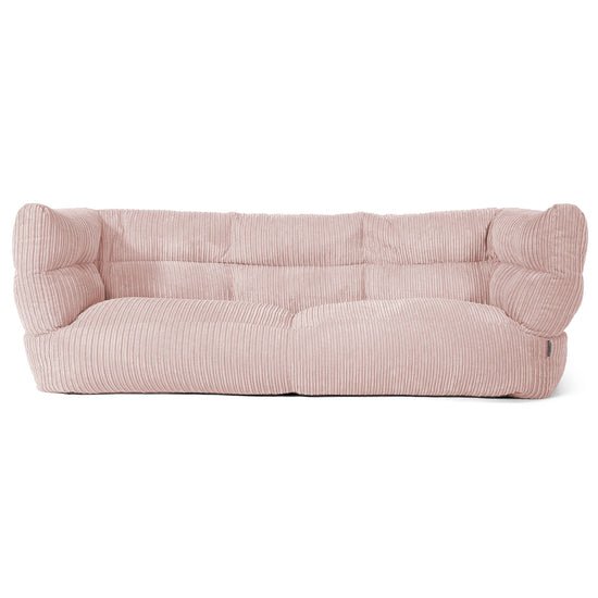 Canapé Pouf Louis 3 places - Côtelé Rose 01