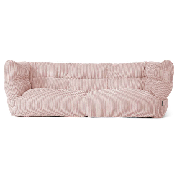 Canapé Pouf Louis 3 places - Côtelé Rose 01