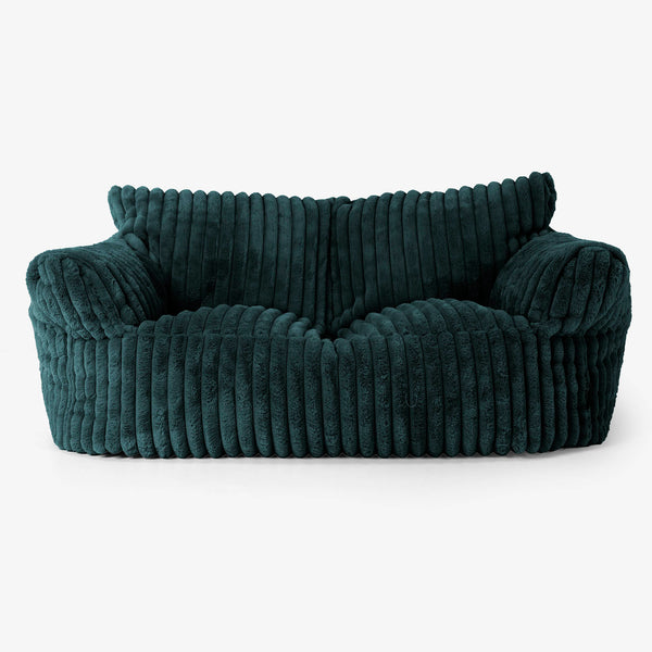 Joséphine Canapé Pouf - Velours Côtelé Ultra Pelucheux Bleu Canard 01