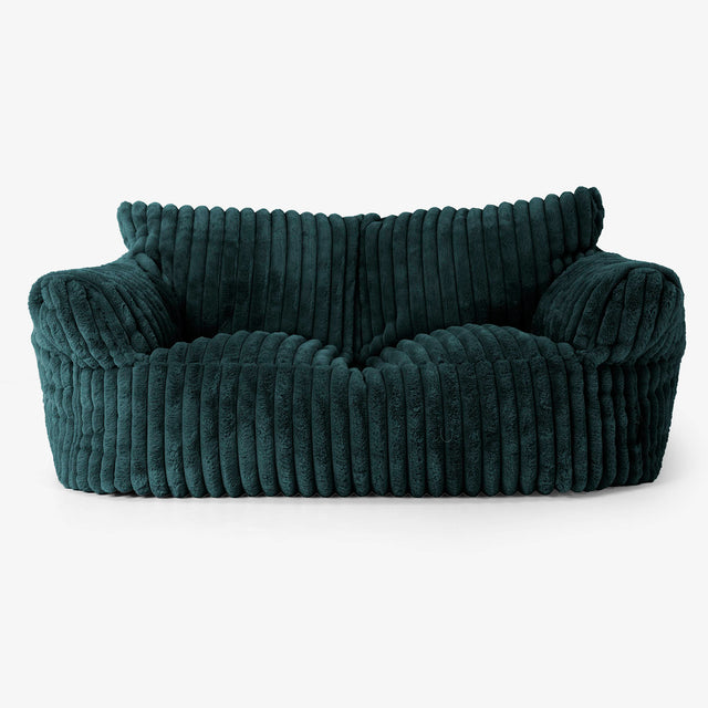Joséphine Canapé Pouf - Velours Côtelé Ultra Pelucheux Bleu Canard 01