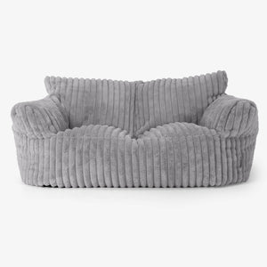 Joséphine Canapé Pouf - Velours Côtelé Ultra Pelucheux Gris