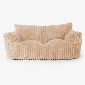 Joséphine Canapé Pouf - Velours Côtelé Ultra Pelucheux Pêche