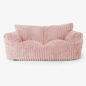 Joséphine Canapé Pouf - Velours Côtelé Ultra Pelucheux Rose Pastel