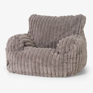 Joséphine Pouf Fauteuil Design - Velours Côtelé Ultra Pelucheux Vison