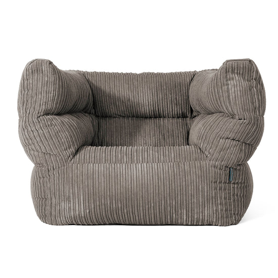 Louis Pouf Fauteuil Design - Côtelé Anthracite 01