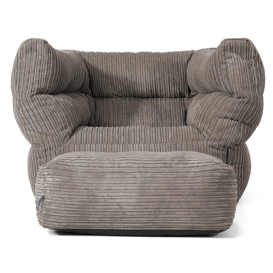 Louis Pouf Fauteuil Design - Côtelé Anthracite 02