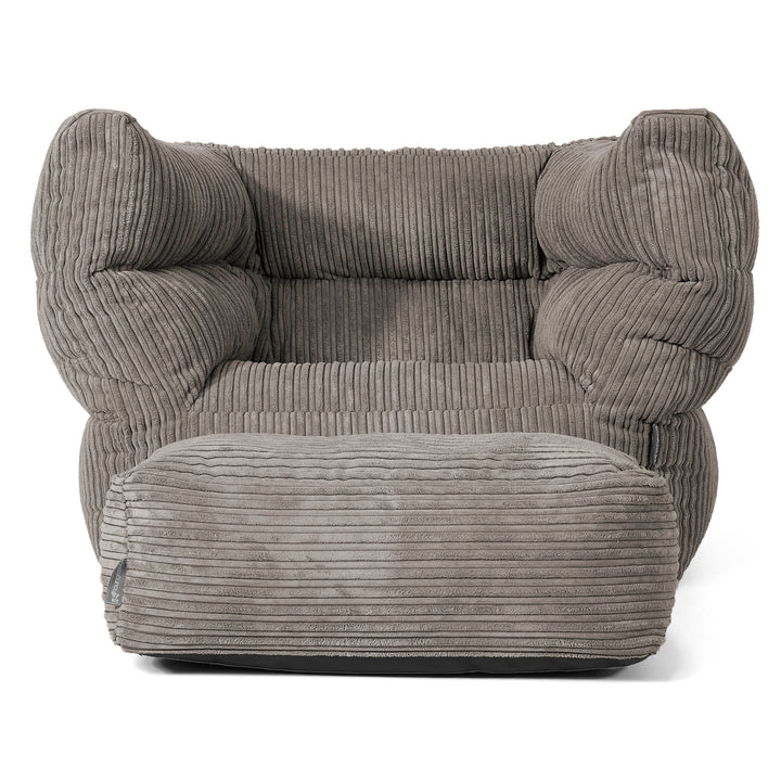 Louis Pouf Fauteuil Design - Côtelé Anthracite 02