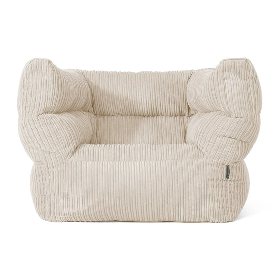 Louis Pouf Fauteuil Design - Côtelé Crème 01