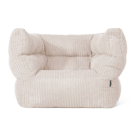 Louis Pouf Fauteuil Design - Côtelé Ivoire 01