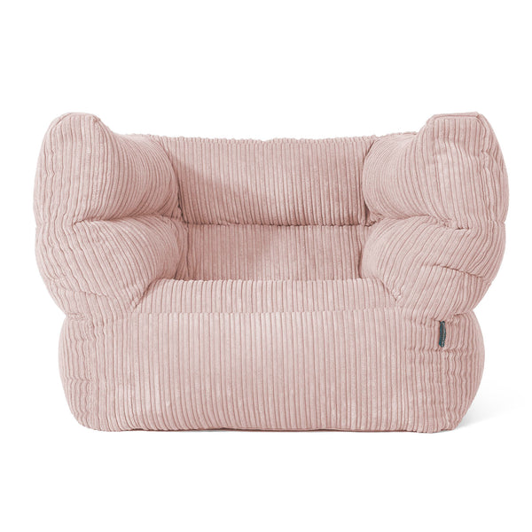 Louis Pouf Fauteuil Design - Côtelé Rose 01