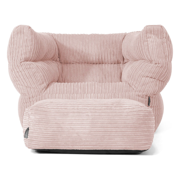 Louis Pouf Fauteuil Design - Côtelé Rose 02