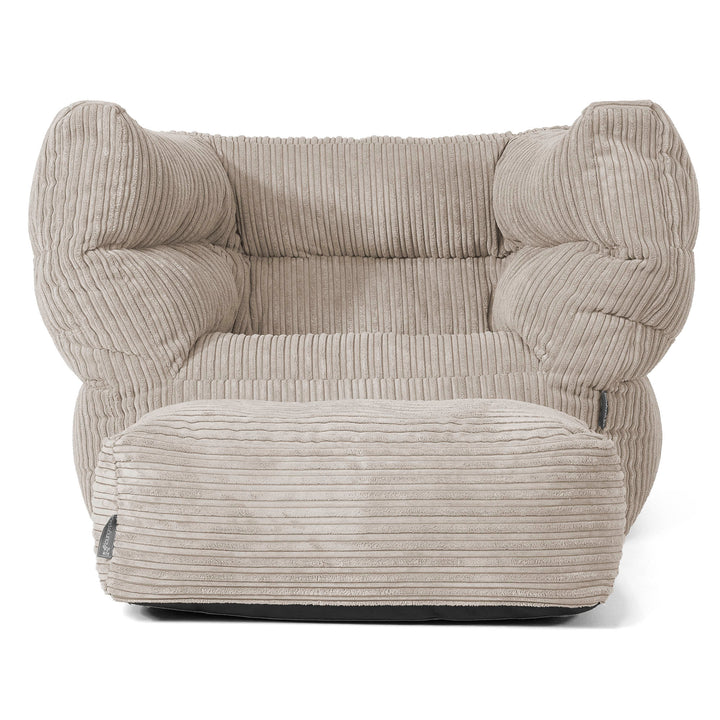 Louis Pouf Fauteuil Design - Côtelé Vison 02